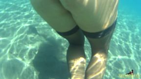 Peniscage&stocking in the Sea