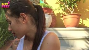 Dose of nicotine for stunning brunette