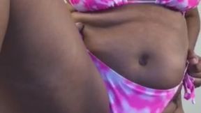CROTCH SHAKING IN YOUR FACE IN A PINK BIKINI