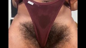 Sweat DRENCHED Panty Tease: Hairy Ebony 4K