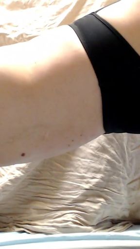 Iconic moment from "My depth training dildo from the side"