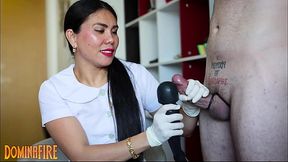 Nurse DominaFire Milking Slave with Prostate Vibrator