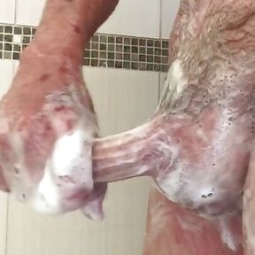 Stroking My Soapy Penis In The Shower