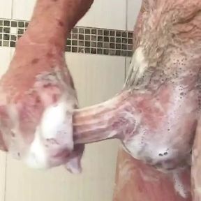 Stroking My Soapy Penis In The Shower