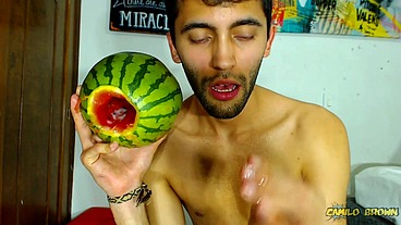 Fucking a watermelon until I cum inside it - Camilo Brown