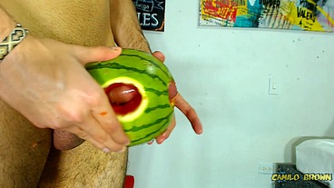 Fucking a watermelon until I cum inside it - Camilo Brown
