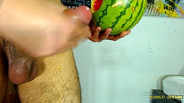 Fucking a watermelon until I cum inside it - Camilo Brown