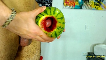 Fucking a watermelon until I cum inside it - Camilo Brown
