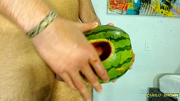 Fucking a watermelon until I cum inside it - Camilo Brown