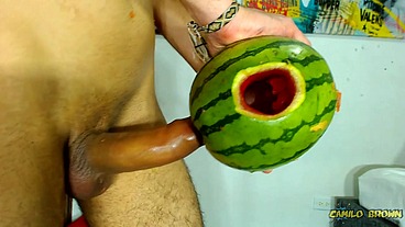 Fucking a watermelon until I cum inside it - Camilo Brown