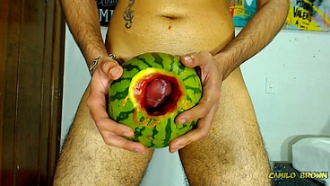 Fucking a watermelon until I cum inside it - Camilo Brown