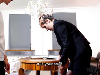 TUTOR4K. Sex with guy is inappropriate but trainer can't resist having it