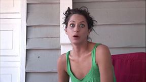 Brunette doing a test