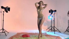 ”Blonde Cutie Ellison Lays On The Floor & Takes Off Her Clothes!”