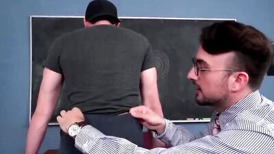 Professor fucks a student and jizzes all over his face