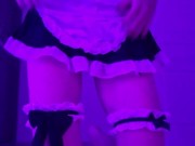 Slutty maid femboy shows her skills