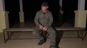 After work is done decide to jerk off in my mechanic jumpsuit and shoot a creamy load - wet with precum lube