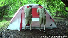 Dakota Lovell and Jack Andram shares a steamy fuck in their tent