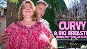 ”Buxom big boobed Jana loves younger muscled guys”