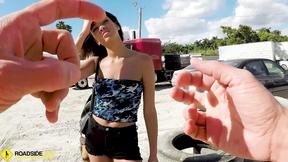 ”Roadside XXX - London bangs in the truck bed to get her car out of impound”