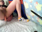 sissy bimbo stretching her hole