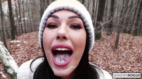 Freckled Teen SUCKS & SWALLOWS in the Woods - Shaiden Rogue