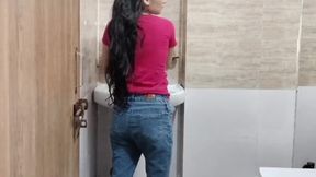 Father-in-law pressed my breasts in the bathroom and fucked me in the doggy style.