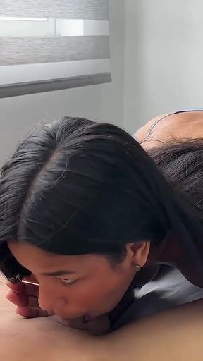 Latin Brunette Asks Me to Fuck Her Tight Pussy Hard so I Can't Hold Back the Urge and I End up Penetrating Her Hard.
