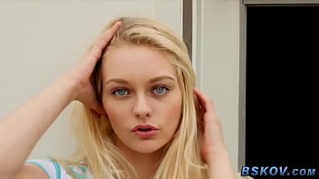 Teen in stockings sucks cock in sixtynine