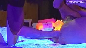 Anal Toys - Blacklight Anal Play Fisting And Toying By Queenmiss And Fistdude