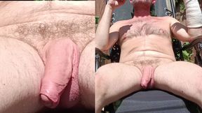 Stripping Naked, Sunbathing, Masturbating, Cumming as Neighbour Watches - Rockard Daddy