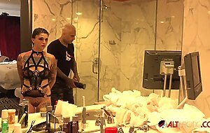 Sully Savage sucking dick while being tattooed
