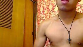 horny guy playing with my big juicy cock