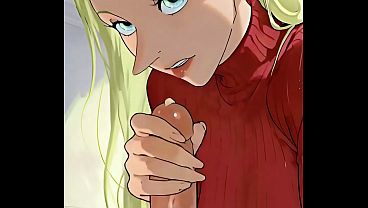 Blonde Queen Hilling gives a lightning-fast sensual handjob that makes her