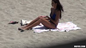 Pervs on Patrol - Small Ass Mandy Haze & Tony Film a Raw Missionary & Doggystyle Session in the Sun