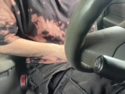 this ftm has a loud whimpering orgasm in a parking lot