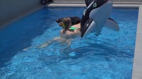 Two Girls Are Having Fun In The Pool