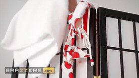 Horny (Angelika Grays) masturbates in sauna before getting pounded in the ass by a beefy fellow - brazzers