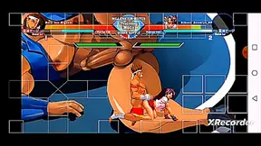 Athena Seduces Joe in Hot KOF Hentai Tryst Under Neon Lights