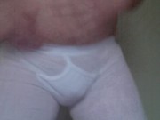 Chubby Mormon rubbing himself in Garments