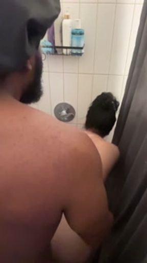 Getting pussy drilled in the shower