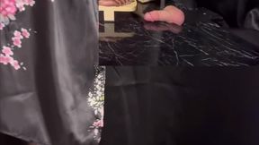 Geisha Shoes Cock and Ball Trample with Footjob