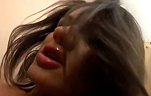 Shemale fucks a slut in both holes