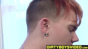 Two horny workout buddies anally fuck in the gym