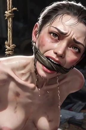 Filthy Bound Girl in Garbage - Begging for Huge Dick &amp; Cum Inside