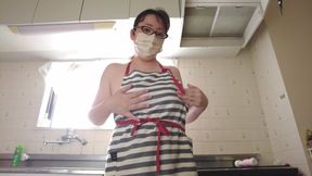 A Married Woman Masturbating Lewdly in the Kitchen