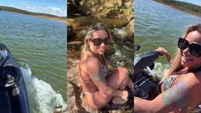 maite hedone viu a cobra no meio do mato... rs. chupou o pau, deu gostoso em cima do jetsky e ganhou leitinho na boca.