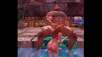 big heyward fucks redheaded wife in pool