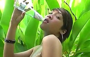 Flat chested ladyboy outdoor solo