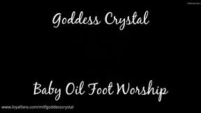 Foot fetish Baby Oil